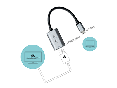 I-TEC USB C Metal DP 4K 60Hz Adapter, I-TEC  (BILD3)