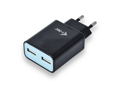 I-TEC Netzladegeraet USB 2 Port 2,4A - CHARGER2A4B