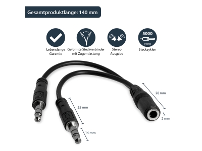 STARTECH 3,5mm Audio Klinke Y Kabel, STARTECH.COM MUYHSFMM (BILD2)