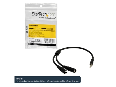 STARTECH Slim Stereo Splitter Cable, STARTECH.COM MUY1MFFS (BILD5)