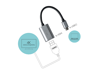 I-TEC USB C Metal HDMI 4K 60Hz Adapter