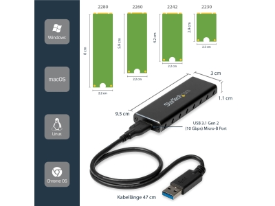 STARTECH Externes M.2 SATA / SSD Festpla