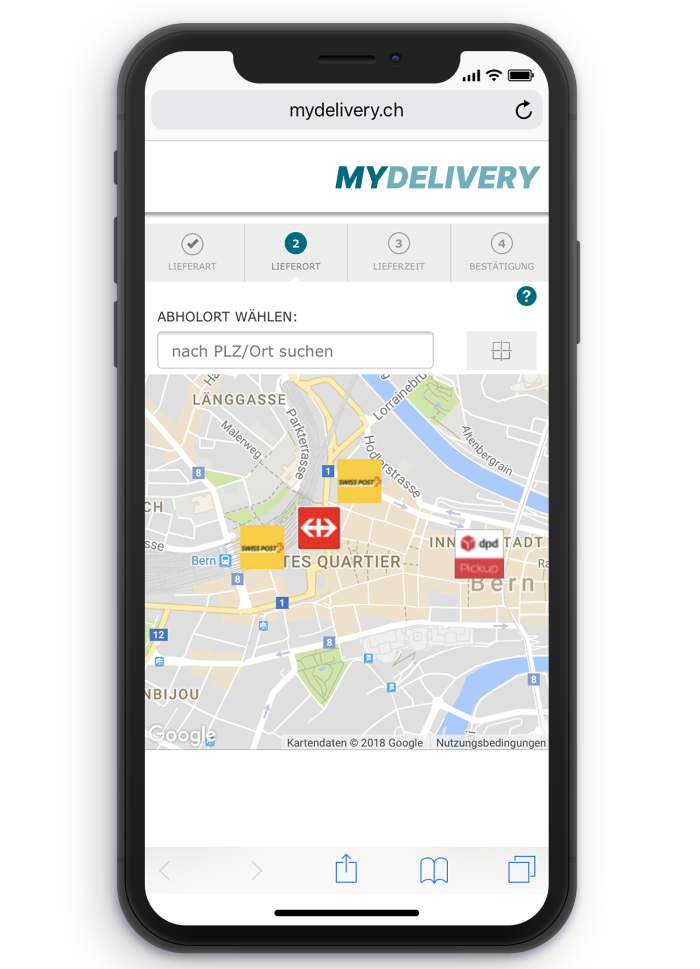 Mock-up von MyDelivery