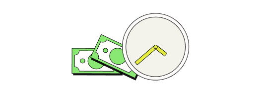 symbol Geld und Zeit
