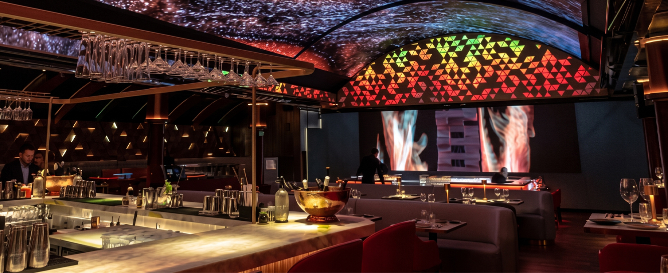 Red atmosphere of a night club