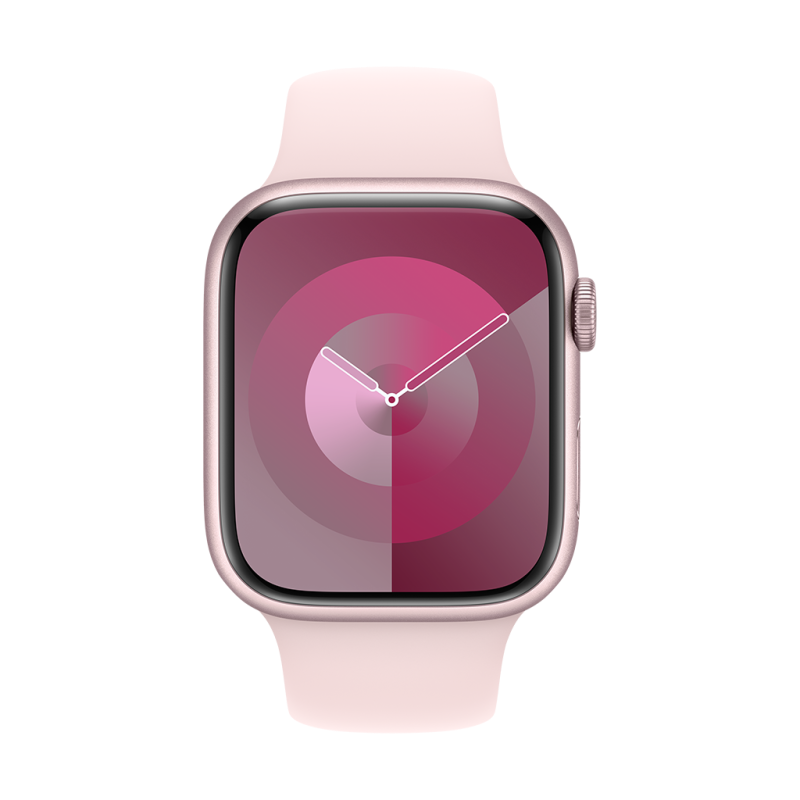 APPLE Watch Series 9 GPS 45mm Pink Aluminium Case with Light Pink Sport Band S M brandkauf