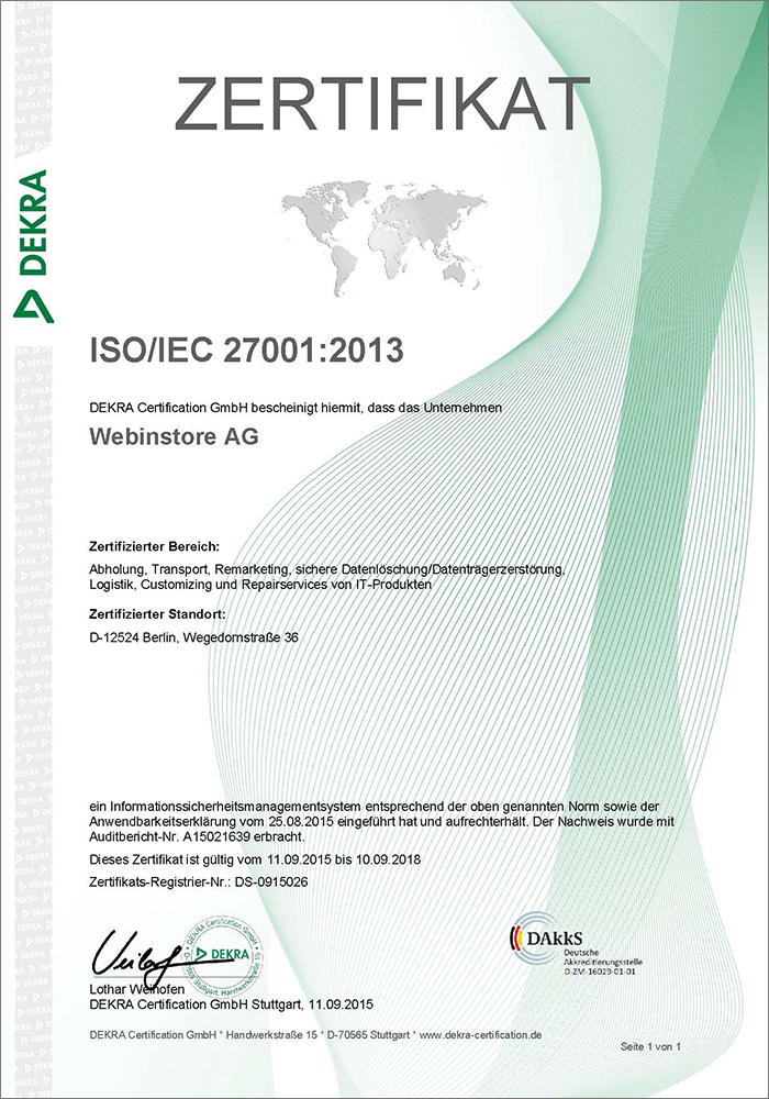 DEKRA ISO/IEC 27001:2013