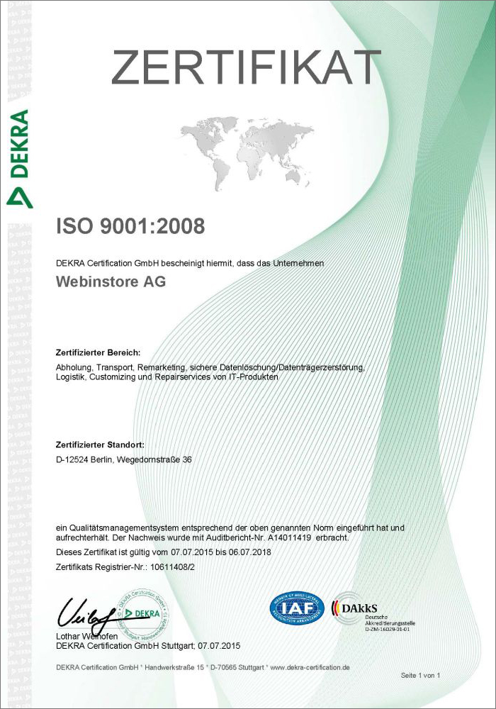 DEKRA ISO/IEC 9001:2008