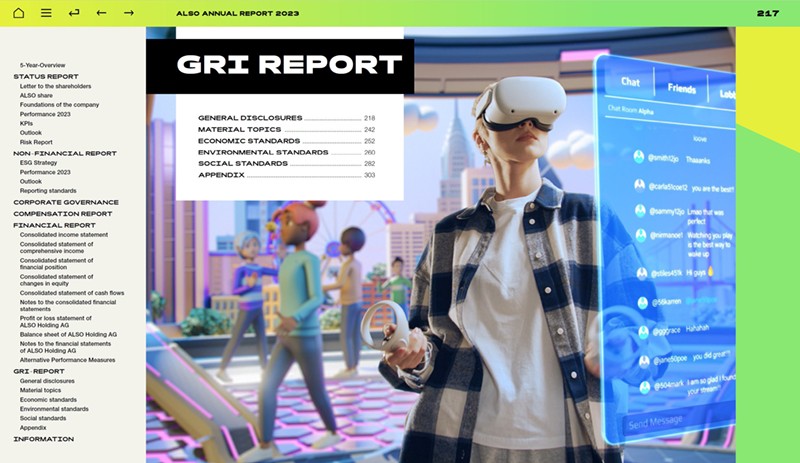 Screenshot of the cover of the GRI report